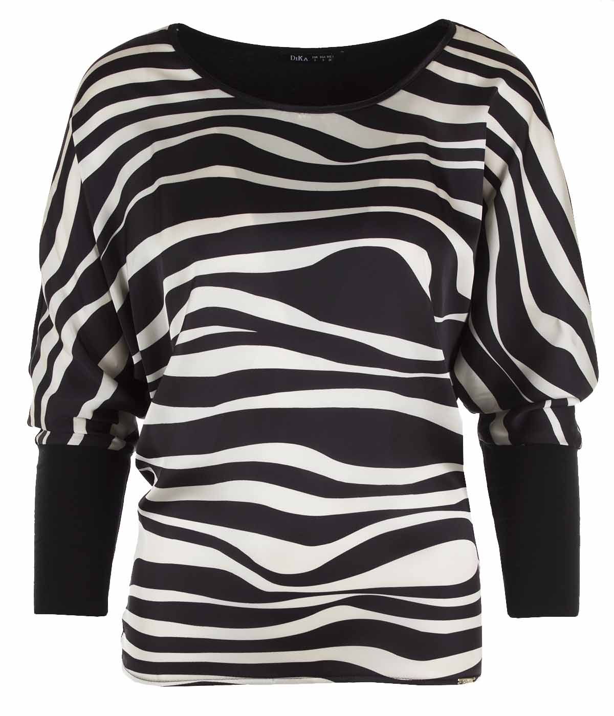 Blouse with viscose and acrylic, with bat sleeves and animal print 0